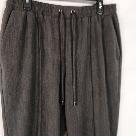 Nine West Relaxed Pintuck Joggers Gray Drawstring Waist NWOT Pants Size L - Picture 7 of 7